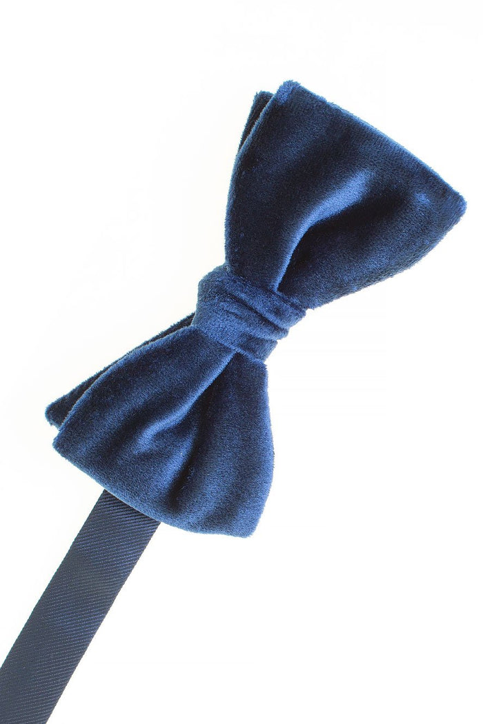 Luxor Dark Blue Velvet Bow Tie by Larr Brio