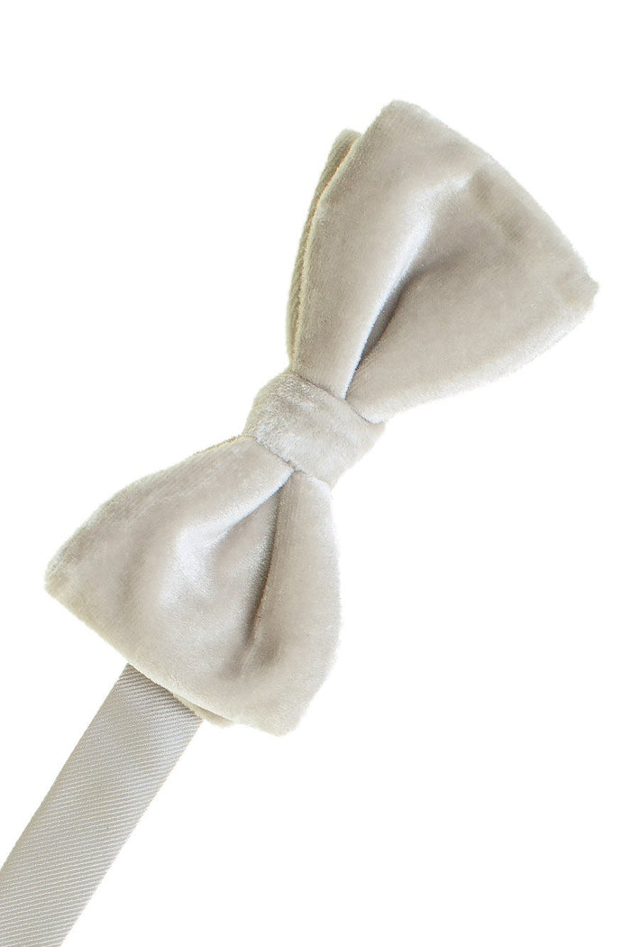 Luxor Dove Velvet Bow Tie by Larr Brio