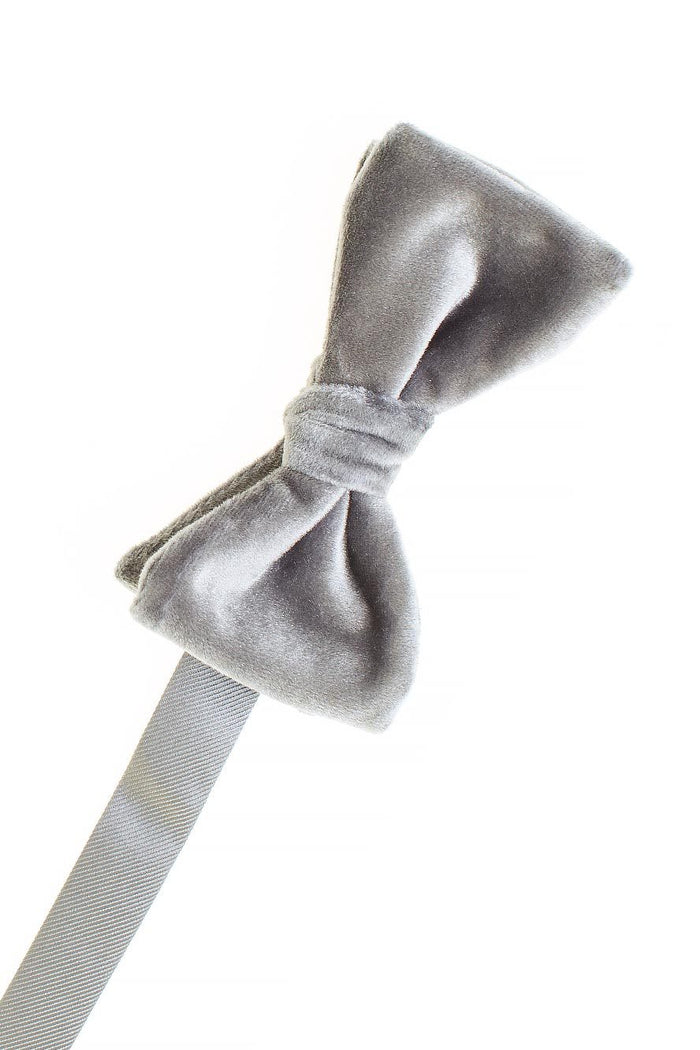 Luxor Grey Velvet Bow Tie
