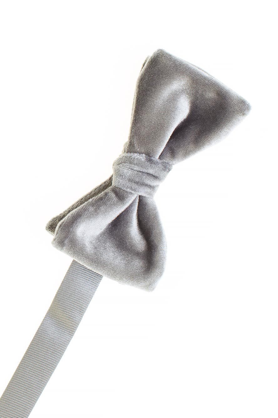 Luxor Grey Velvet Bow Tie