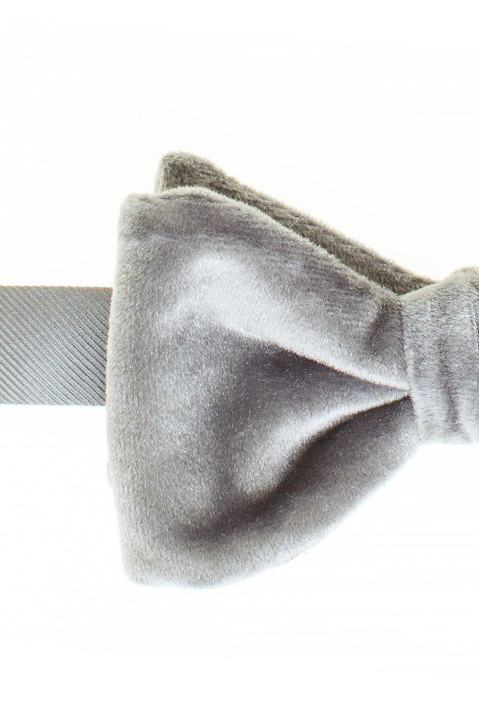 Luxor Grey Velvet Bow Tie