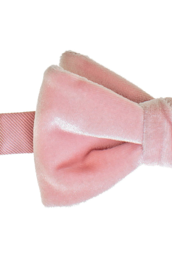 Luxor Pink Velvet Bow Tie by Larr Brio