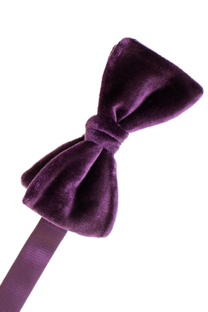 Luxor Plum Velvet Bow Tie by Larr Brio