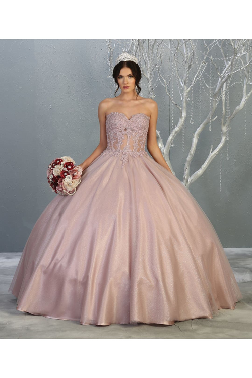 Quinceanera Dress Ball Gown Bolero Glitter Style by Layla K LK141