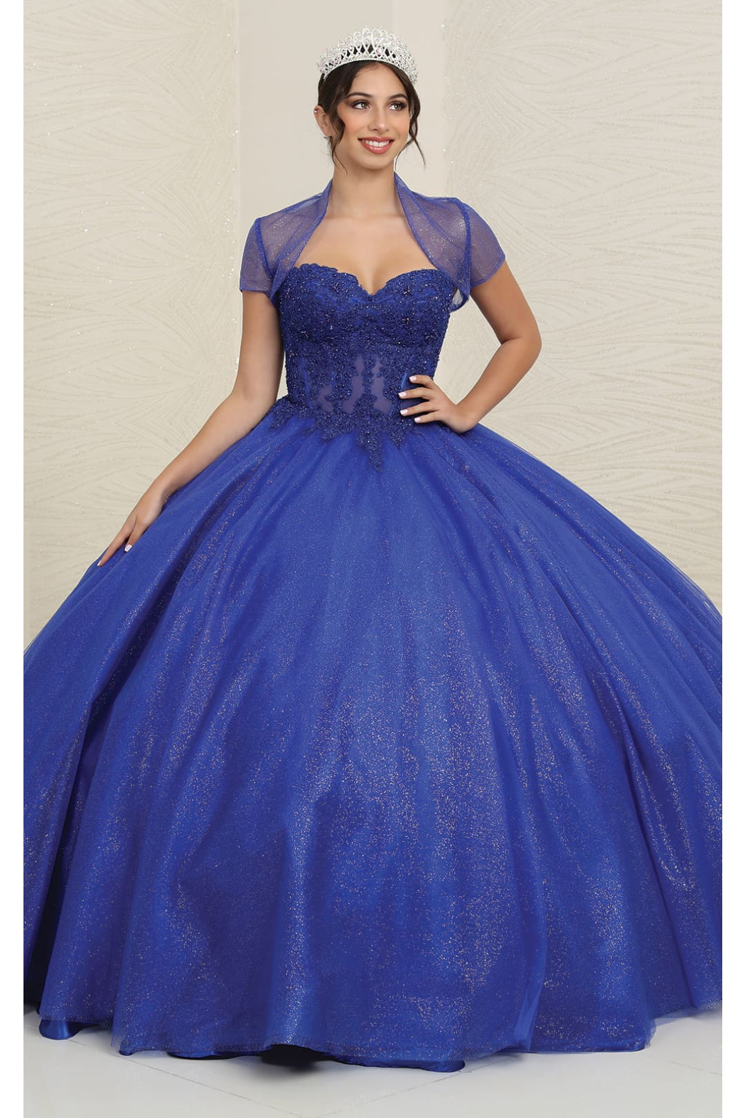 Layla K LK141 Strapless Corset Back Sweet 16/15 Ball Gown & Plus Size - ROYAL BLUE / 6 - Dress