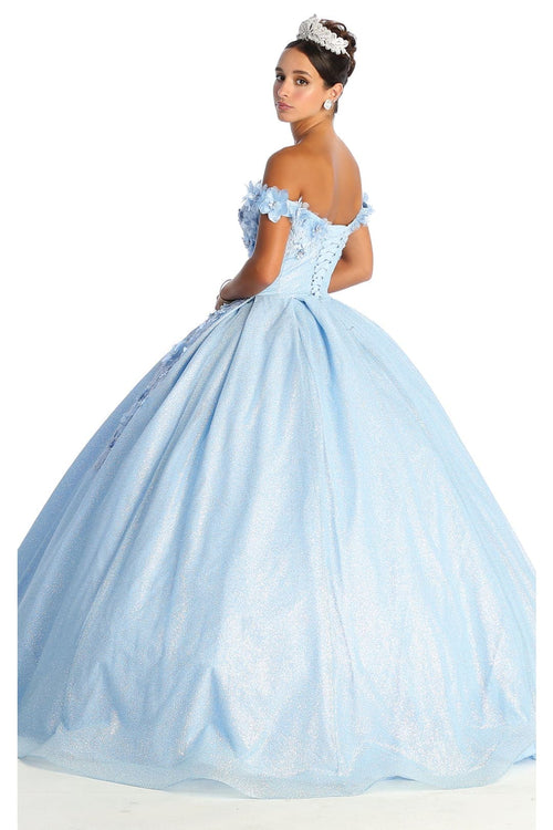 Off Shoulder Floral Quinceanera Ball Gown
