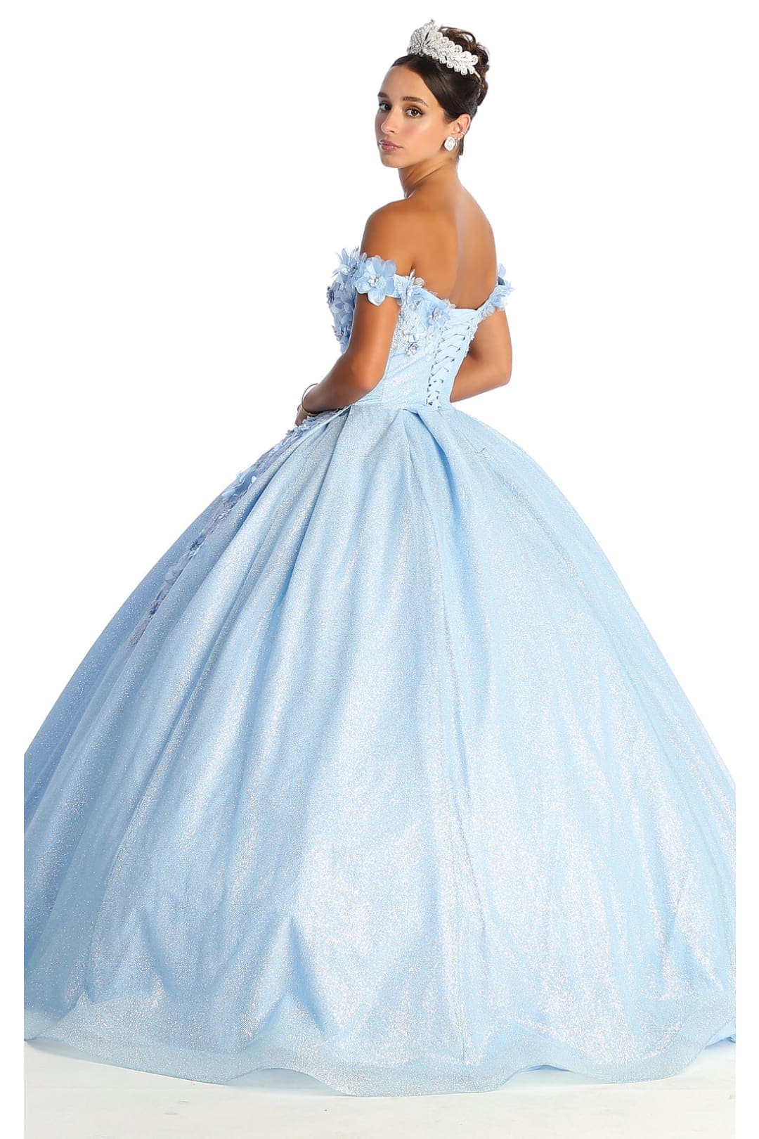 Off Shoulder Floral Quinceanera Ball Gown