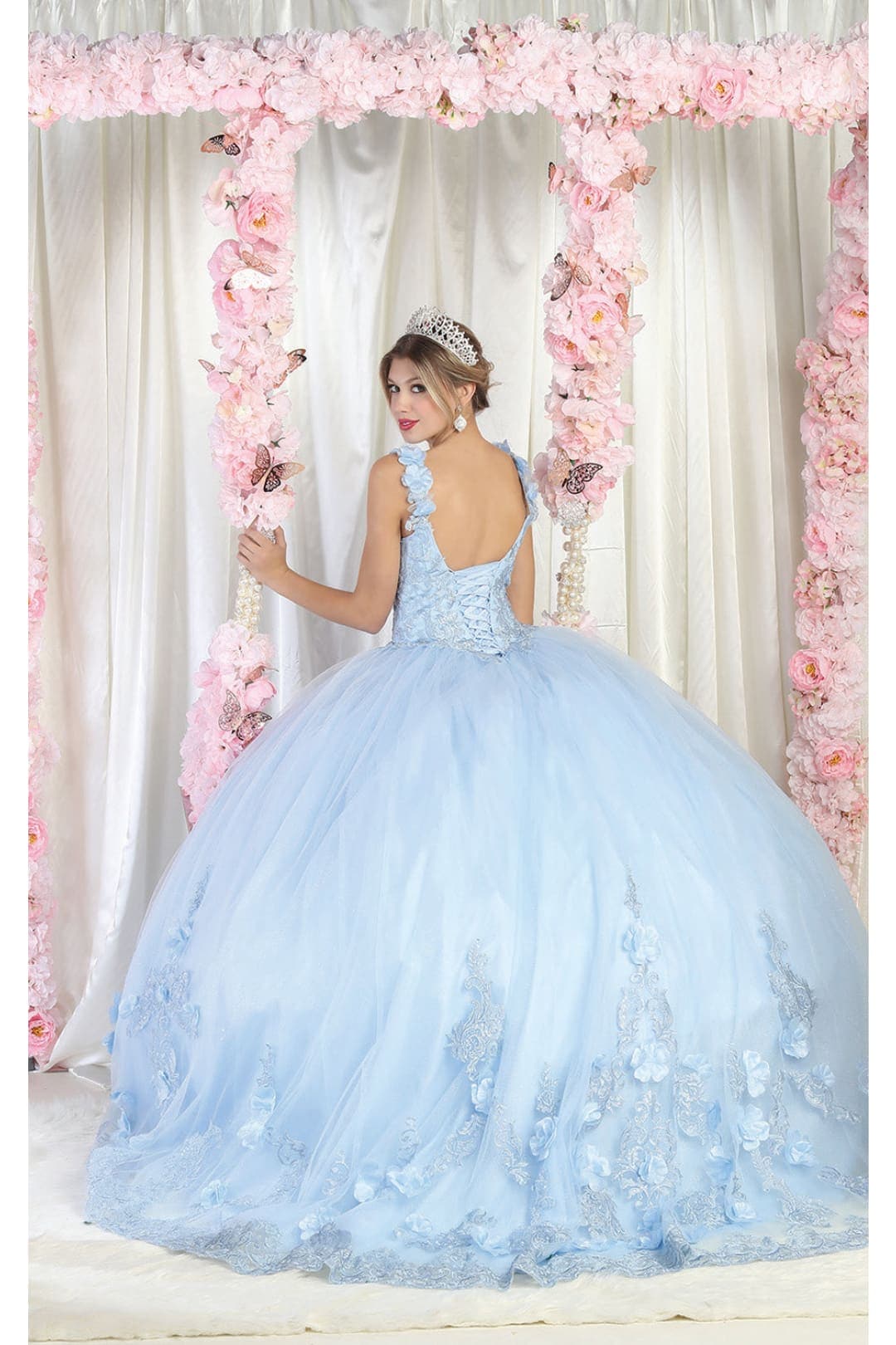 Germoso vestido - Vestidos de 15 años LK180 Corset Sleeveless Embroidered Quinceanera Ball Gown