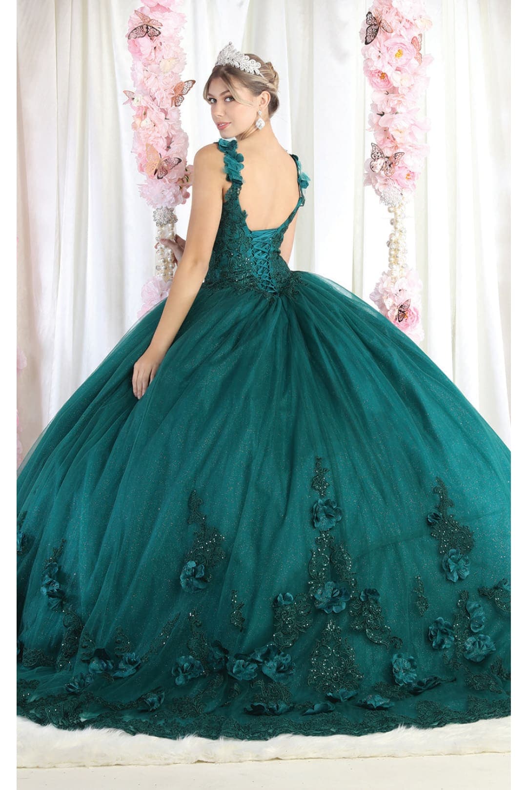 Germoso vestido - Vestidos de 15 años LK180 Corset Sleeveless Embroidered Quinceanera Ball Gown