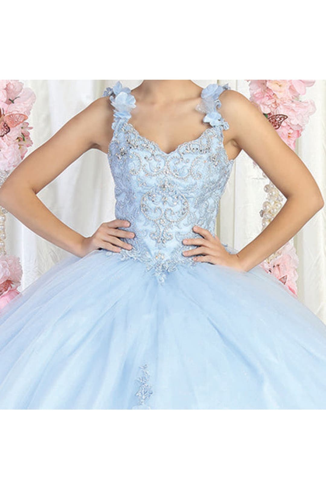 Germoso vestido - Vestidos de 15 años LK180 Corset Sleeveless Embroidered Quinceanera Ball Gown