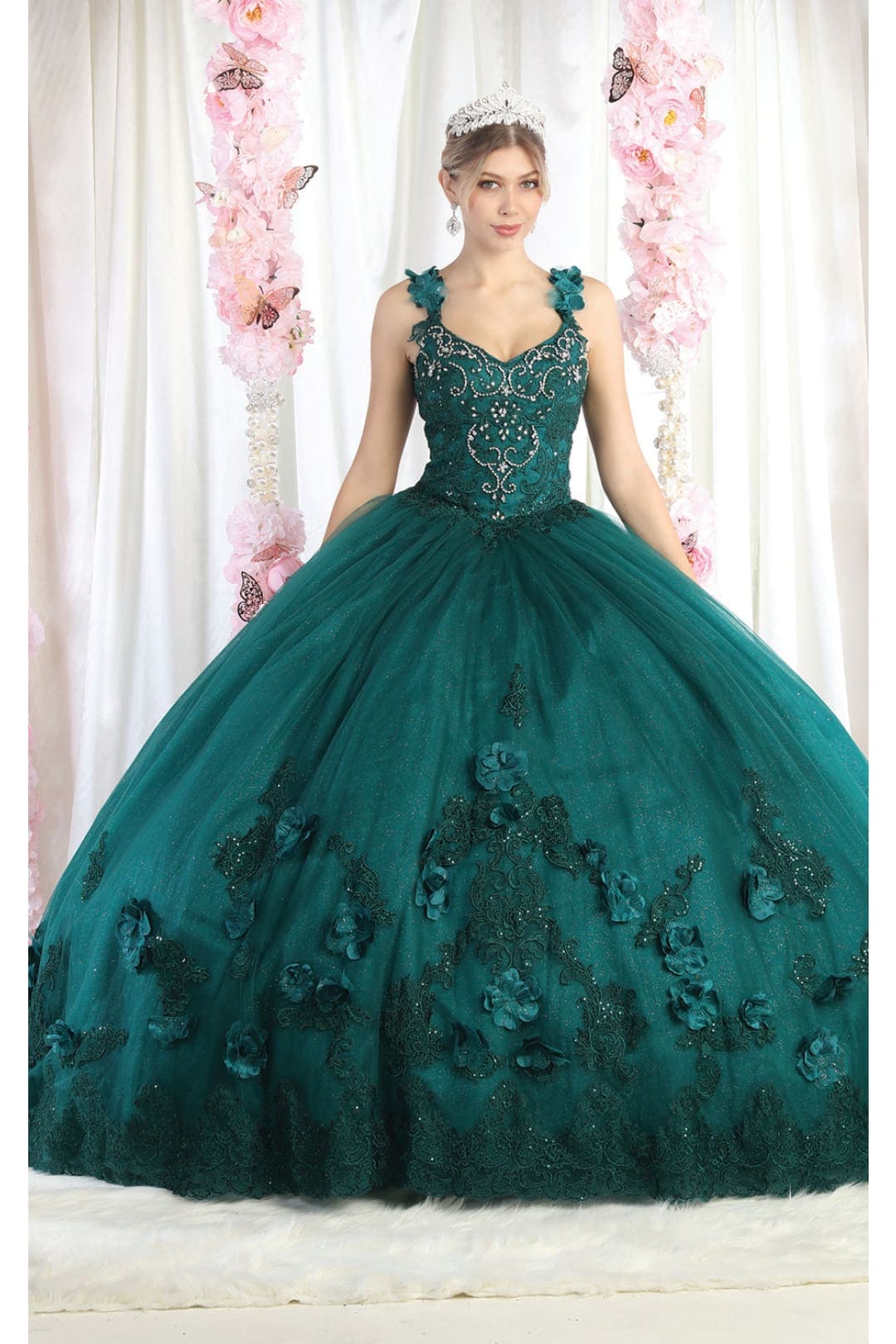 Germoso vestido - Vestidos de 15 años LK180 Corset Sleeveless Embroidered Quinceanera Ball Gown