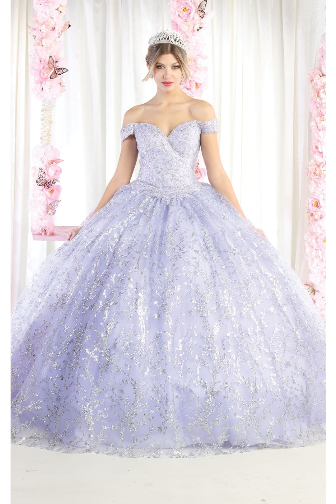 Layla K LK183 Sweetheart Glitter Ball Gown - LILAC / 4 – SuitUSA