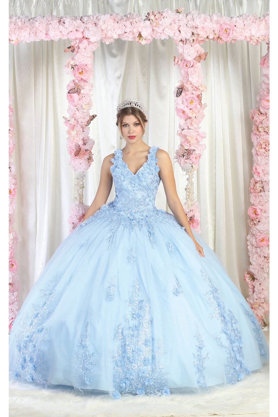 May Queen LK195 Embellished Sleeveles Ball Gown