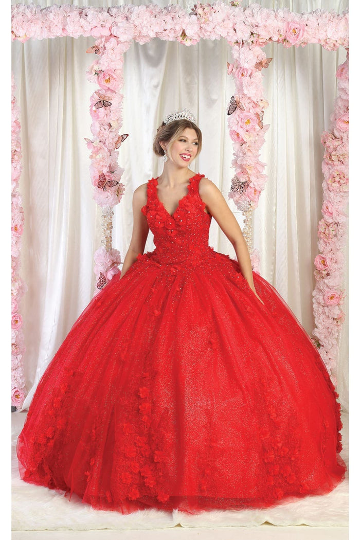 May Queen LK195 Embellished Sleeveles Ball Gown