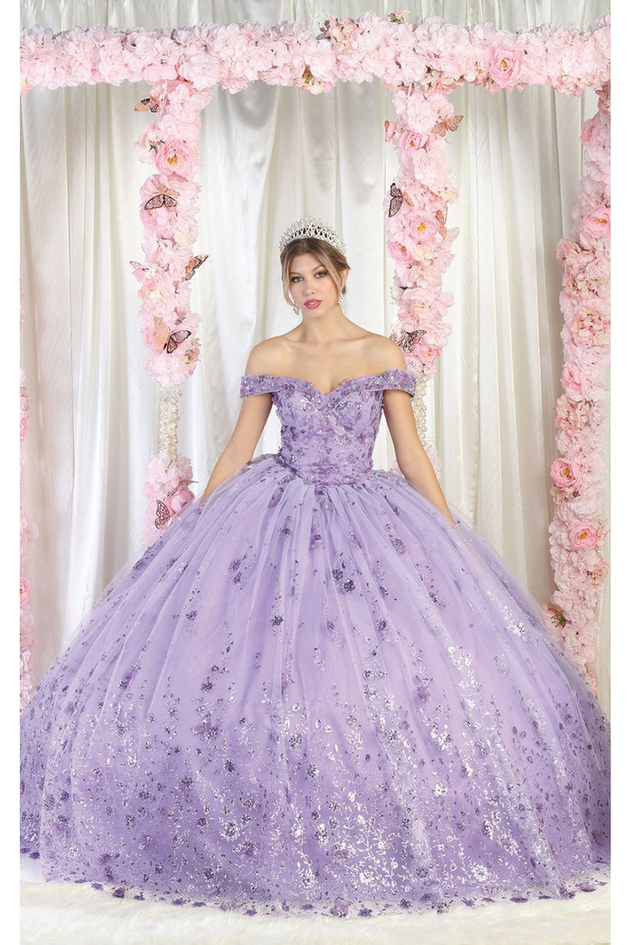 Layla K LK202 Cape 3D Floral Quinceanera Gown