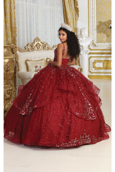 Plus Size Ball Gown in Burgundy | Formal Quinceanera Dress by LK218