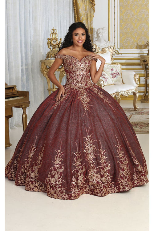 Germoso vestido - Vestidos de 15 años LK220 Off Shoulder Sparkling Lace Up Quinceanera Ball Gown