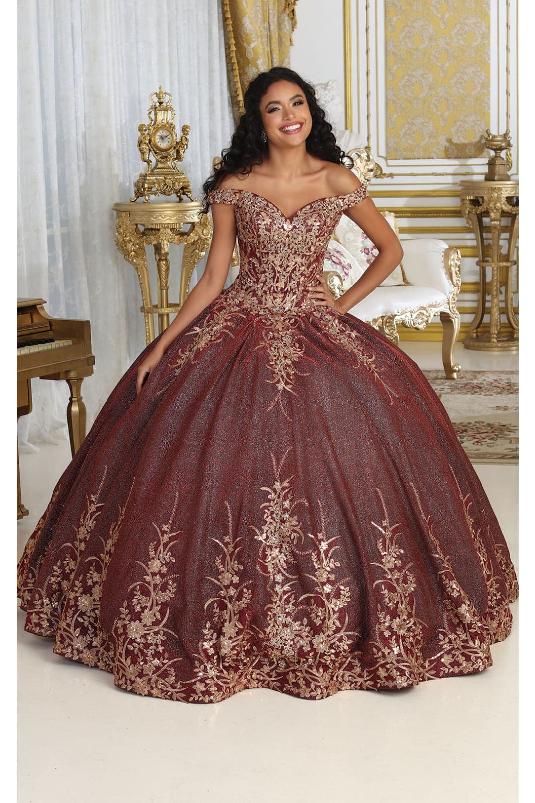 Germoso vestido - Vestidos de 15 años LK220 Off Shoulder Sparkling Lace Up Quinceanera Ball Gown