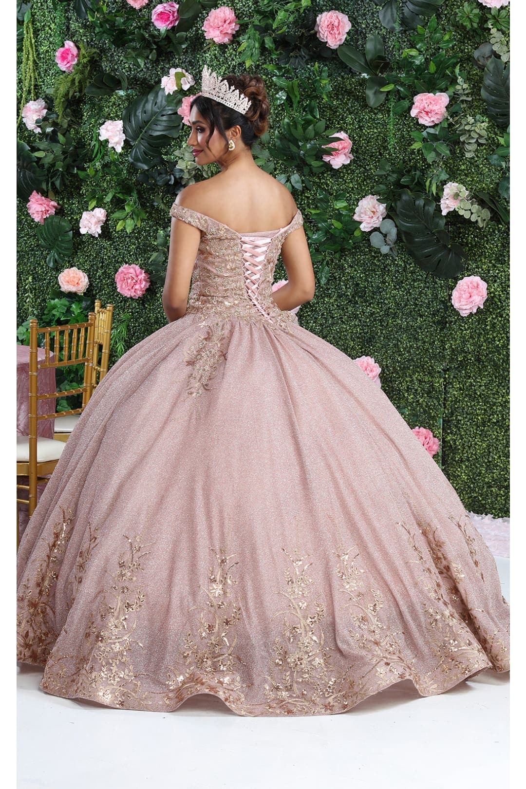 Germoso vestido - Vestidos de 15 años LK220 Off Shoulder Sparkling Lace Up Quinceanera Ball Gown