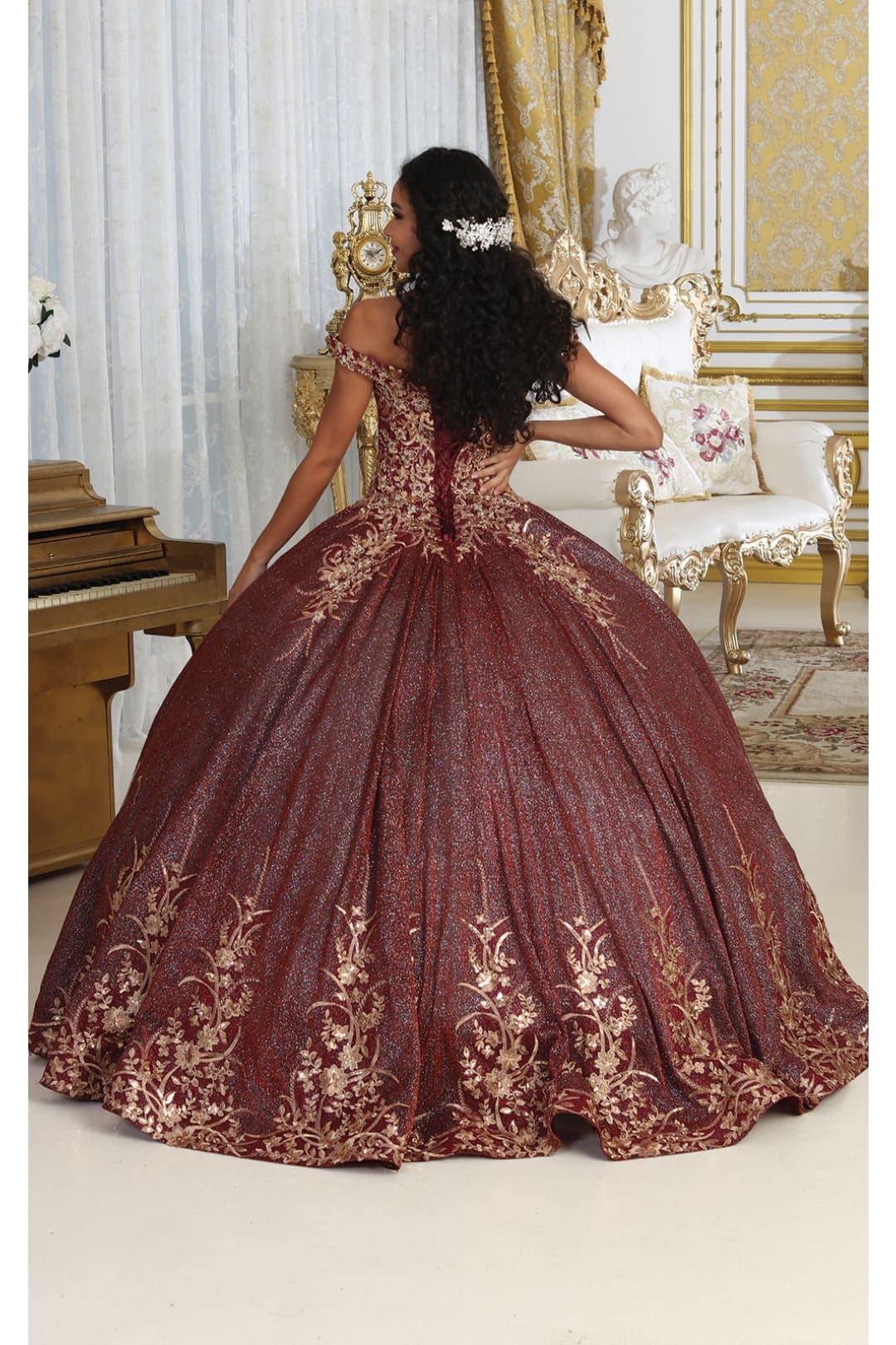 Germoso vestido - Vestidos de 15 años LK220 Off Shoulder Sparkling Lace Up Quinceanera Ball Gown