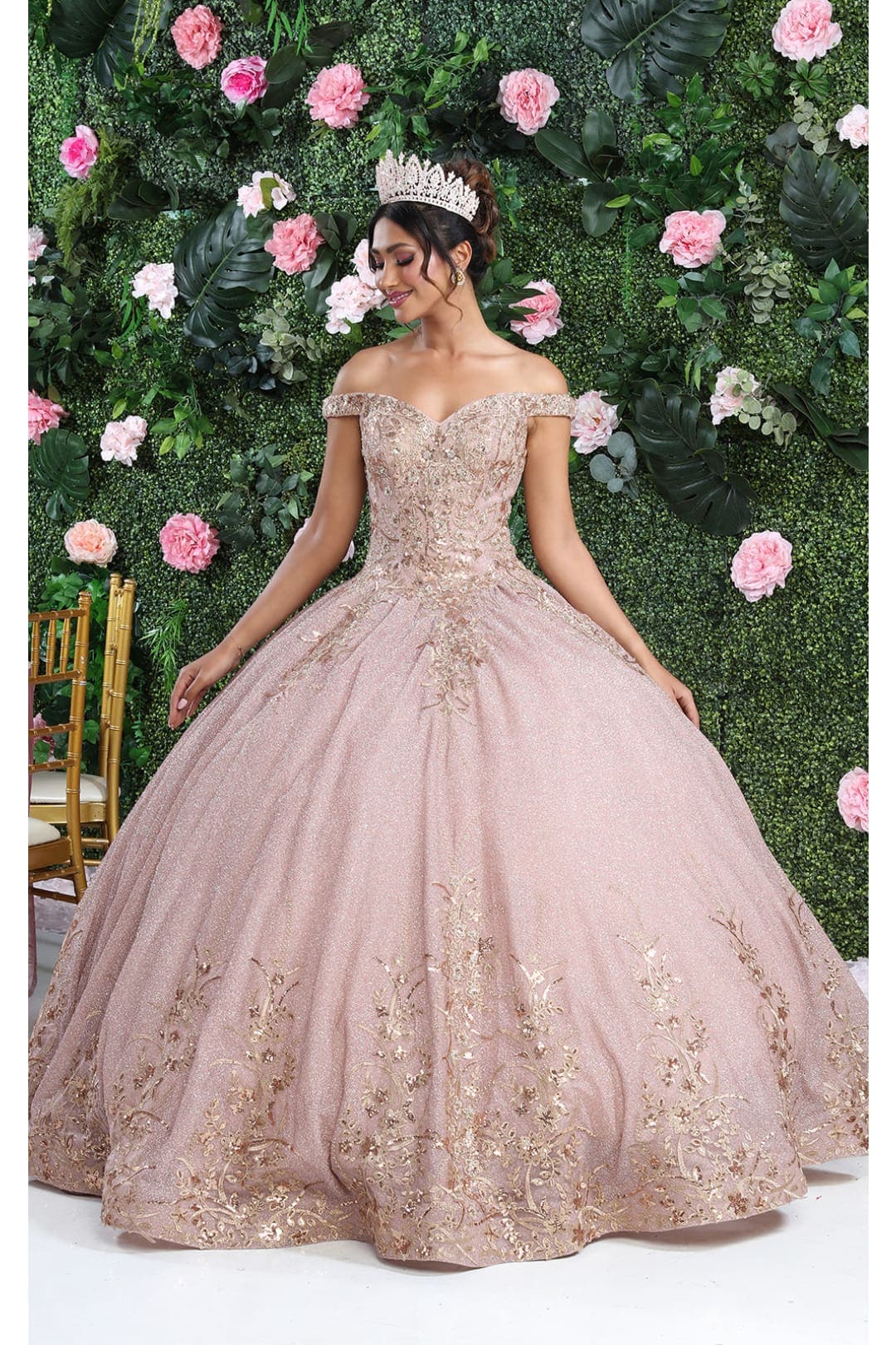 Germoso vestido - Vestidos de 15 años LK220 Off Shoulder Sparkling Lace Up Quinceanera Ball Gown