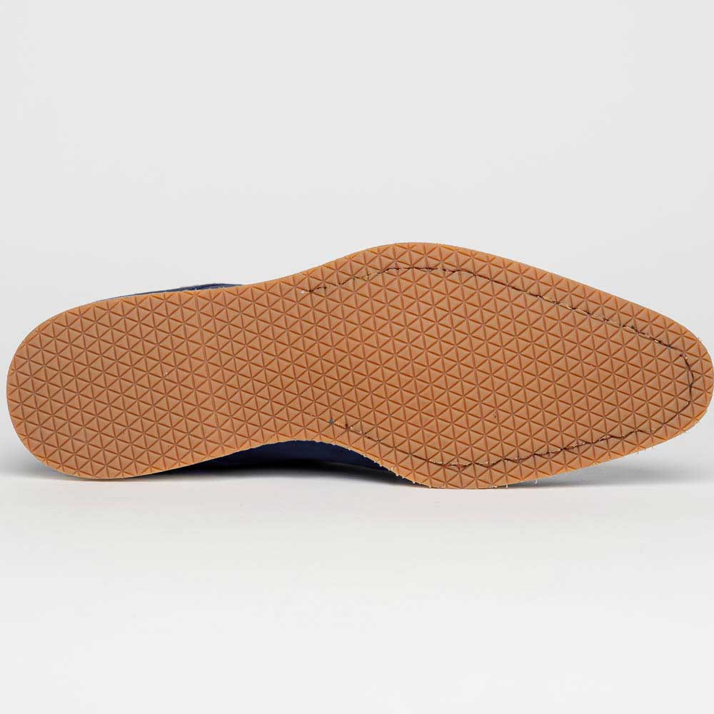 Zelli Legerra Suede Goatskin Double Monkstrap Shoes in Navy