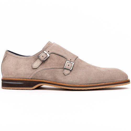 Zelli Legerra Double Monkstrap in Sand Suede Goatskin