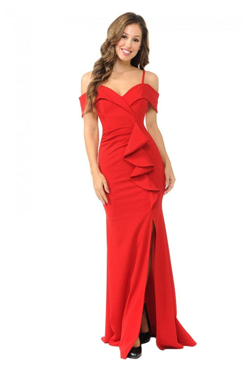 Cold Shoulder Mermaid Ruffled Prom Dresses-New Collection