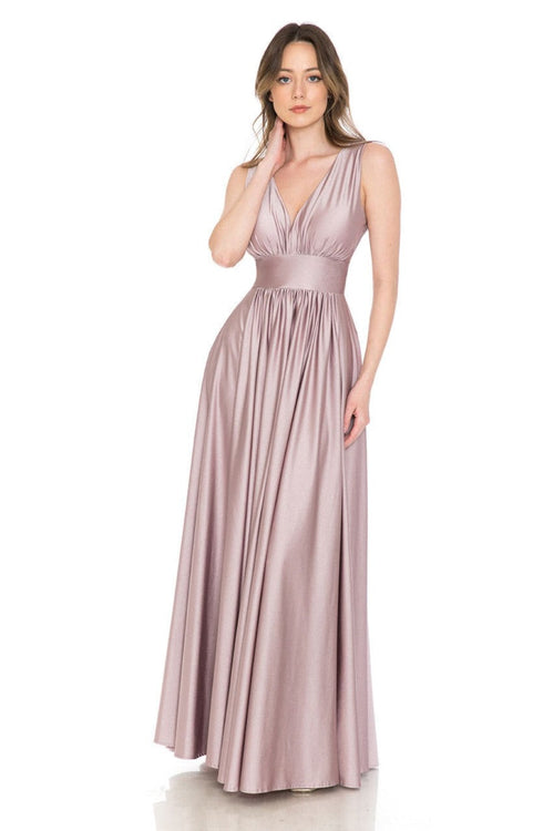 Lenovia 5232 Sleeveless Flared Simple Side Pocket Bridesmaids Dress