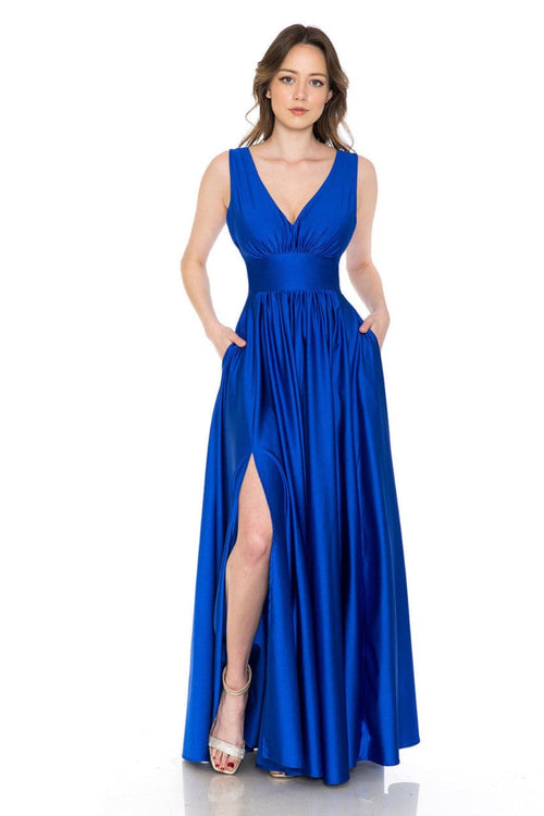 Lenovia 5232 Sleeveless Flared Simple Side Pocket Bridesmaids Dress