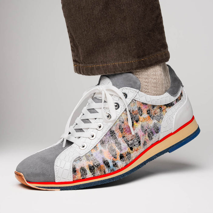 Zelli Leo Sueded Italian Goatskin Sneakers Grey Multi (66-250-GRY)