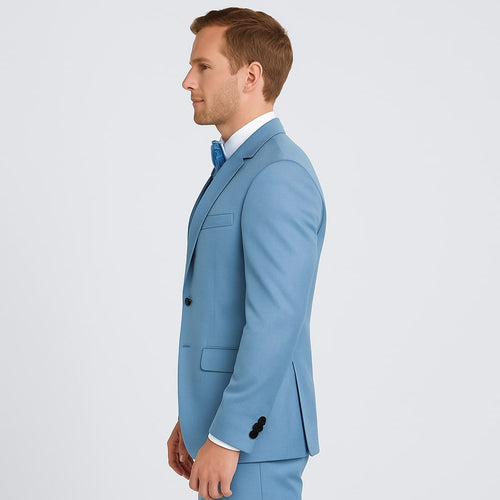 Light Blue Satin Tuxedo Set – 4-Piece Formal Look for Weddings & Proms
