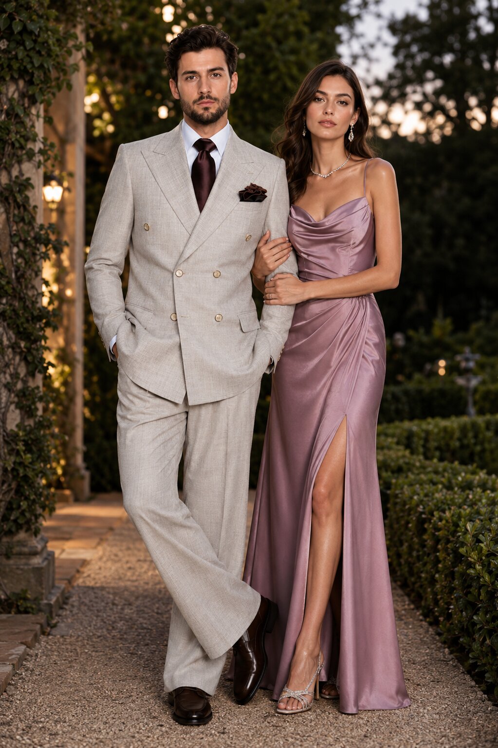 Suits With Baggy Pleated Pants - Wide Leg Pants 100% Wool - Classic Fit in Light Brown Color by Rossiman USA Men's Outlet