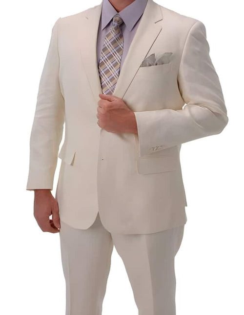Linen Suit - Mens Summer Suits Ivory Linen Color - Beach Wedding