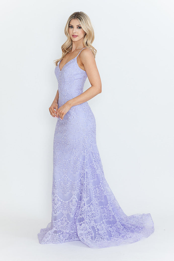 Red Carpet Dress V-Neck Spaghetti Strap Mermaid Gown By Lenovia 8338