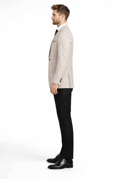 Renoir Linen & Cotton Tan Houndstooth Blazer: Classic Summer Sport Coat