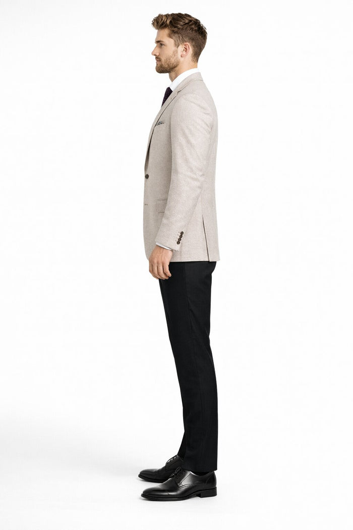 Renoir Linen & Cotton Tan Houndstooth Blazer: Classic Summer Sport Coat