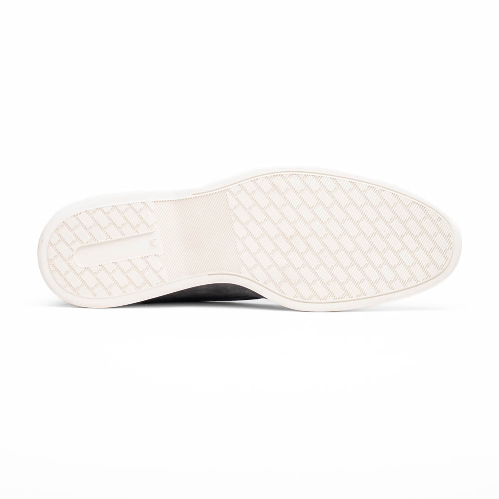 Zelli Bene Sueded Goatskin and Crocodile Loafer in Grey