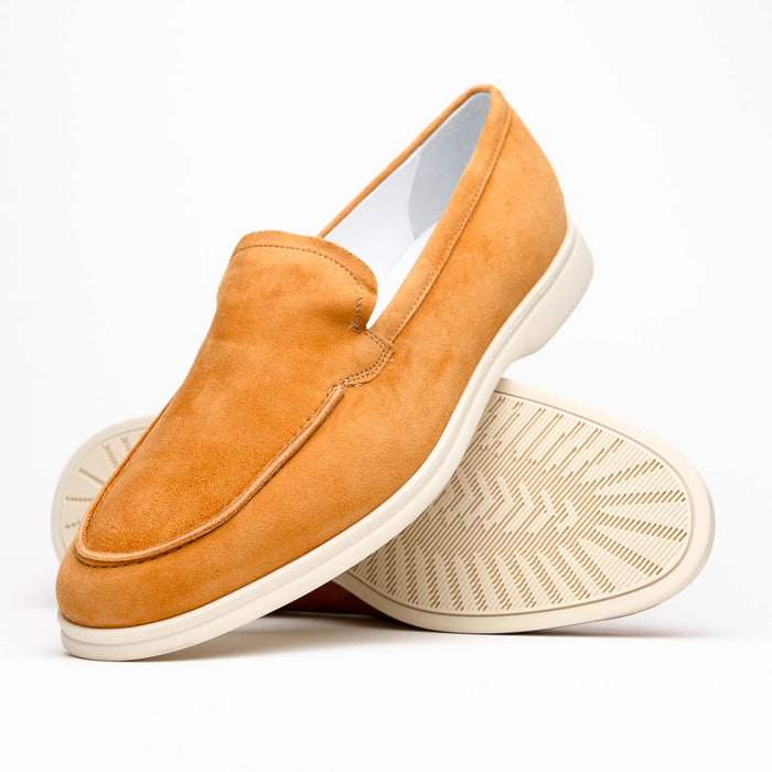 Zelli Livorno Sueded Goatskin Loafer in Cognac | Casual Slip-On Shoe