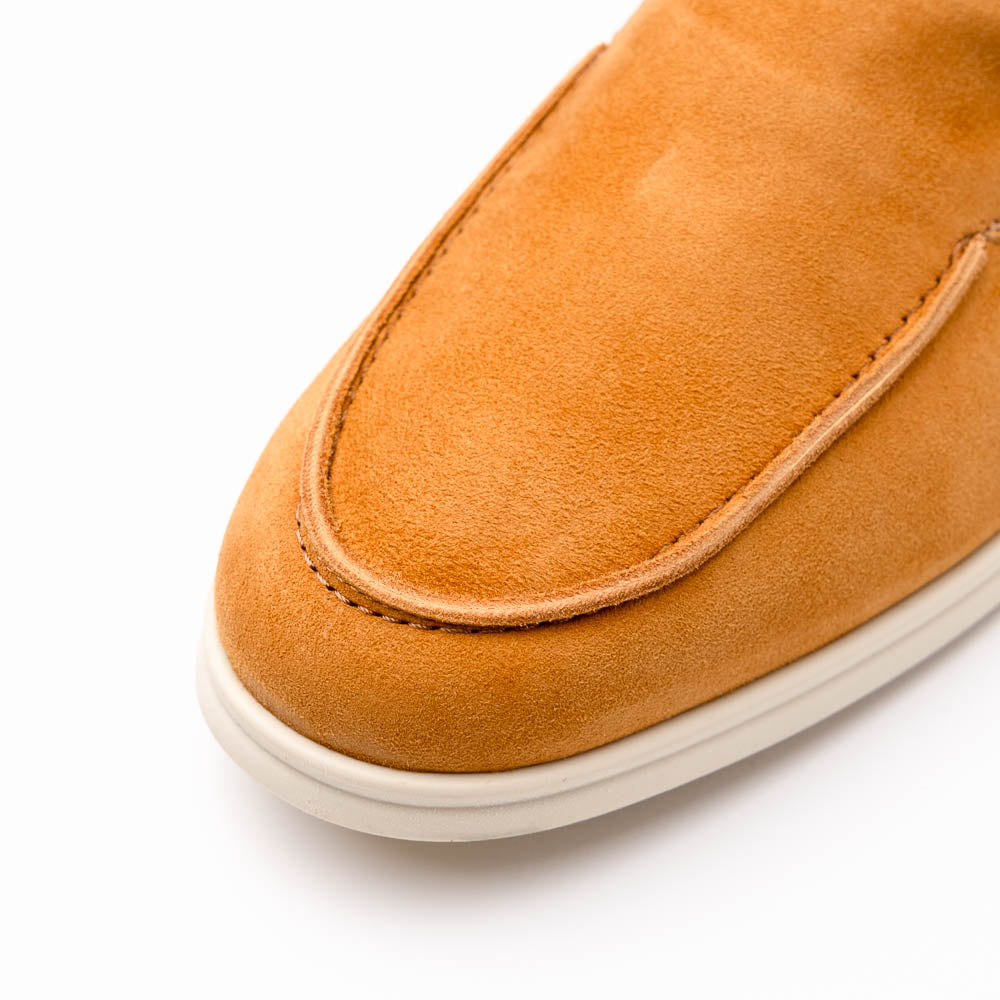 Zelli Livorno Sueded Goatskin Loafer in Cognac | Casual Slip-On Shoe