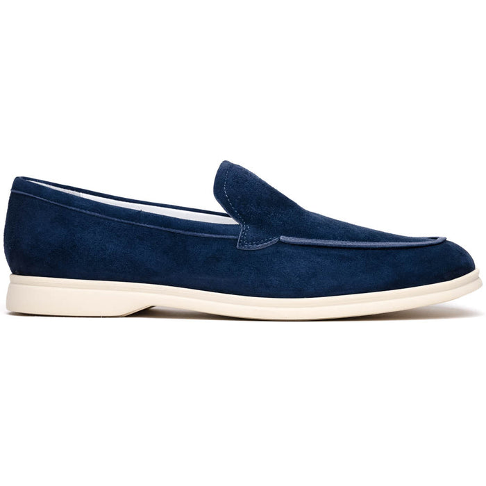 Zelli Livorno Sueded Italian Goatskin Slip-On Loafer in Navy