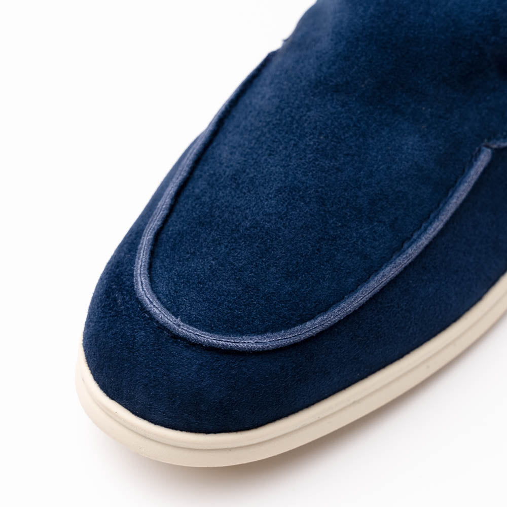 Zelli Livorno Sueded Italian Goatskin Slip-On Loafer in Navy