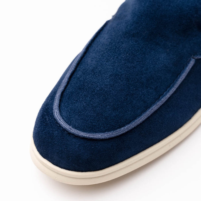 Zelli Livorno Sueded Italian Goatskin Slip-On Loafer in Navy