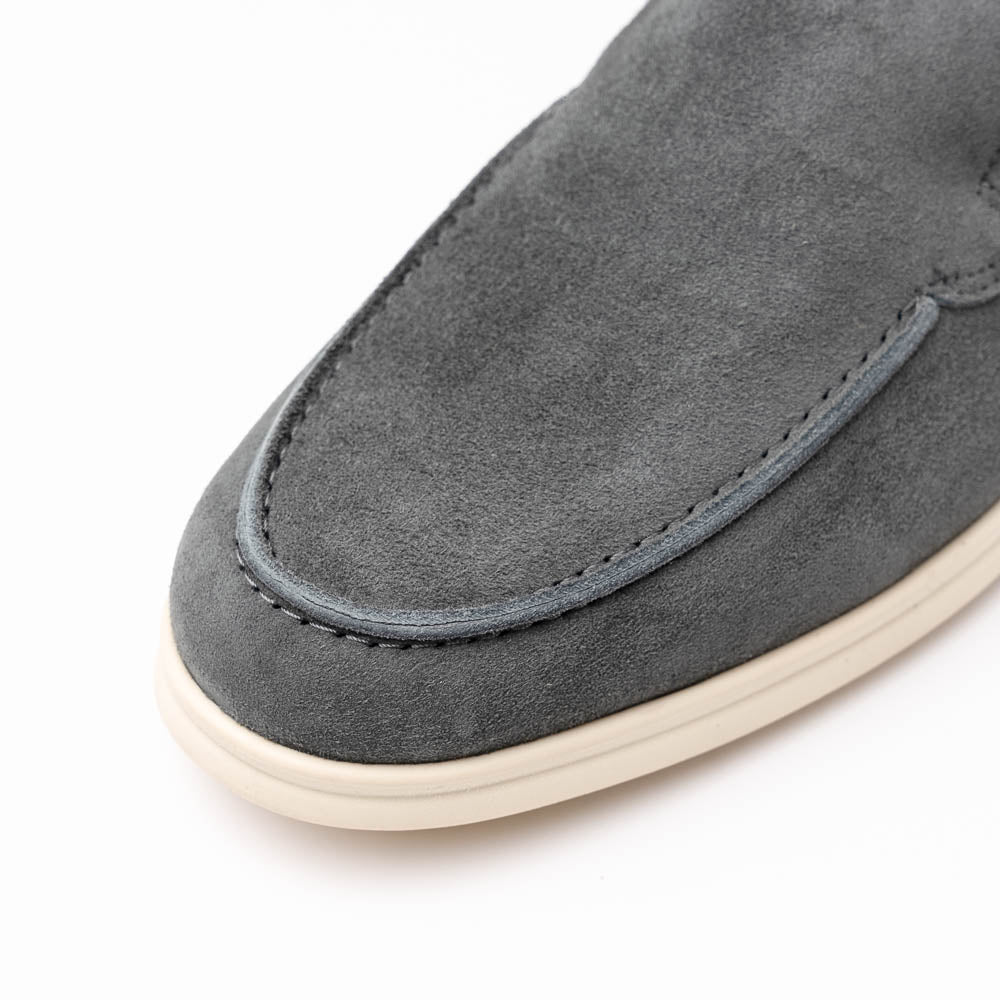 Zelli Livorno Casual Sueded Goatskin Slip-On Loafer in Grey