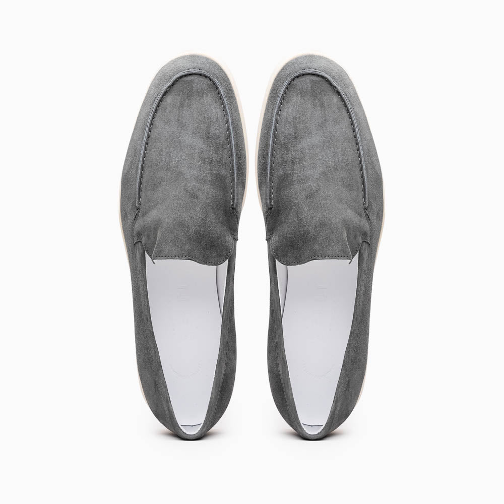 Zelli Livorno Casual Sueded Goatskin Slip-On Loafer in Grey