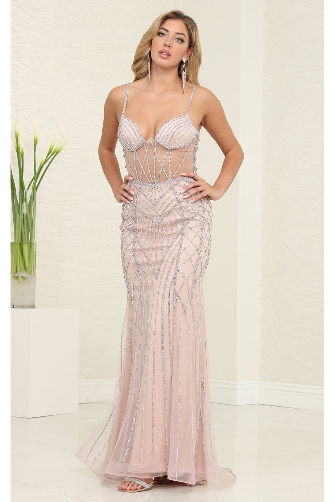 Long Evening Dress Sweetheart Beaded Gala Gown By Royal Queen RQ8126