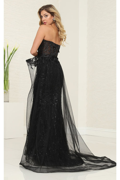 Long Formal Dress Sweetheart Overskirt Gala Gown By Royal Queen RQ8116
