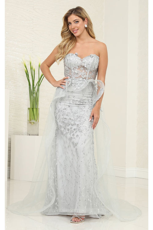 Long Formal Dress Sweetheart Overskirt Gala Gown By Royal Queen RQ8116