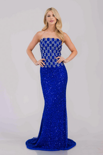 Long Gala Dress Strapless Mermaid Formal Gown By Amelia Couture IN2001