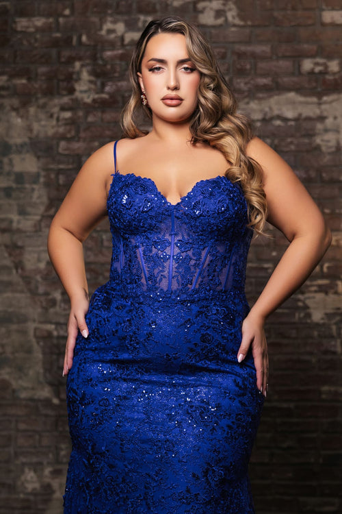 Long Gala Dress Sweetheart Mermaid Sequin Gown By Royal Queen RQ8138
